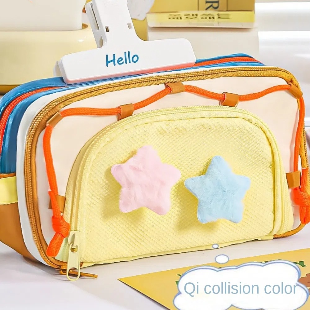 Aesthetic Large Pencil Case Pouch - 7단 다층 Y2K 스타 문구 가방