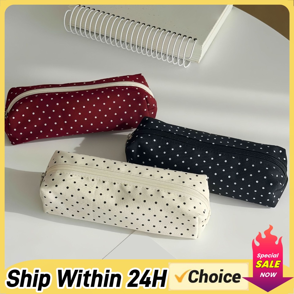 귀여운 폴카 도트 연필 케이스 미적 연필 파우치 Y2K - Aesthetic Large Pencil Case Pouch 리뷰 및 가격