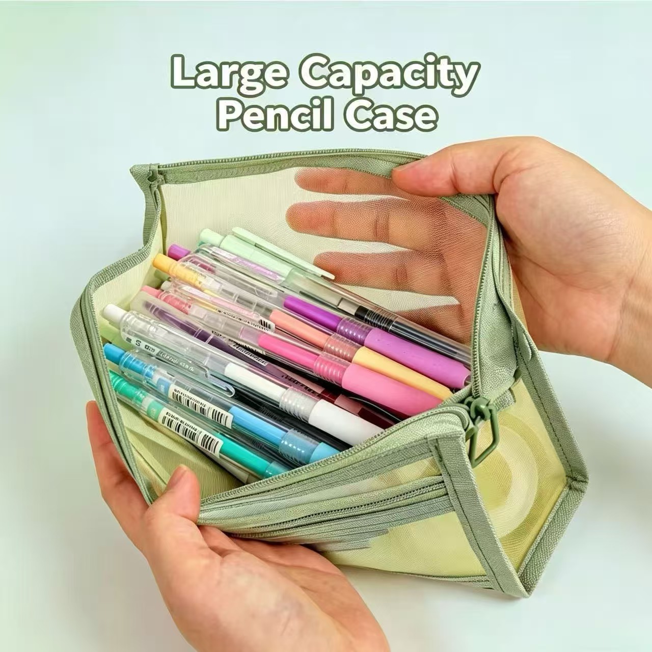 더블 레이어 투명 메쉬 연필 케이스 대용량 투명 펜 가 - Clear Mesh Pencil Pouch For Exam 리뷰 및 가격