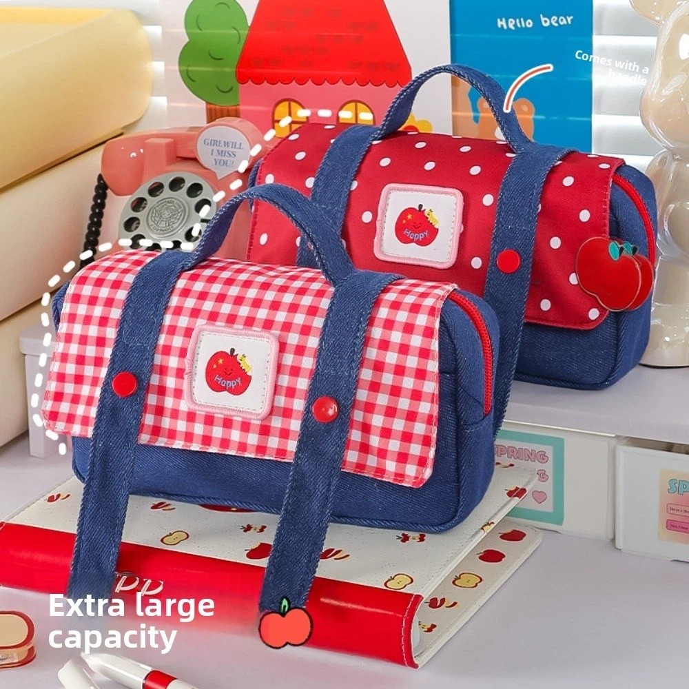 데님 과일 카우보이 필통 플래드 도트 무늬 한국 스타일 - Aesthetic Large Pencil Case Pouch 리뷰 및 가격