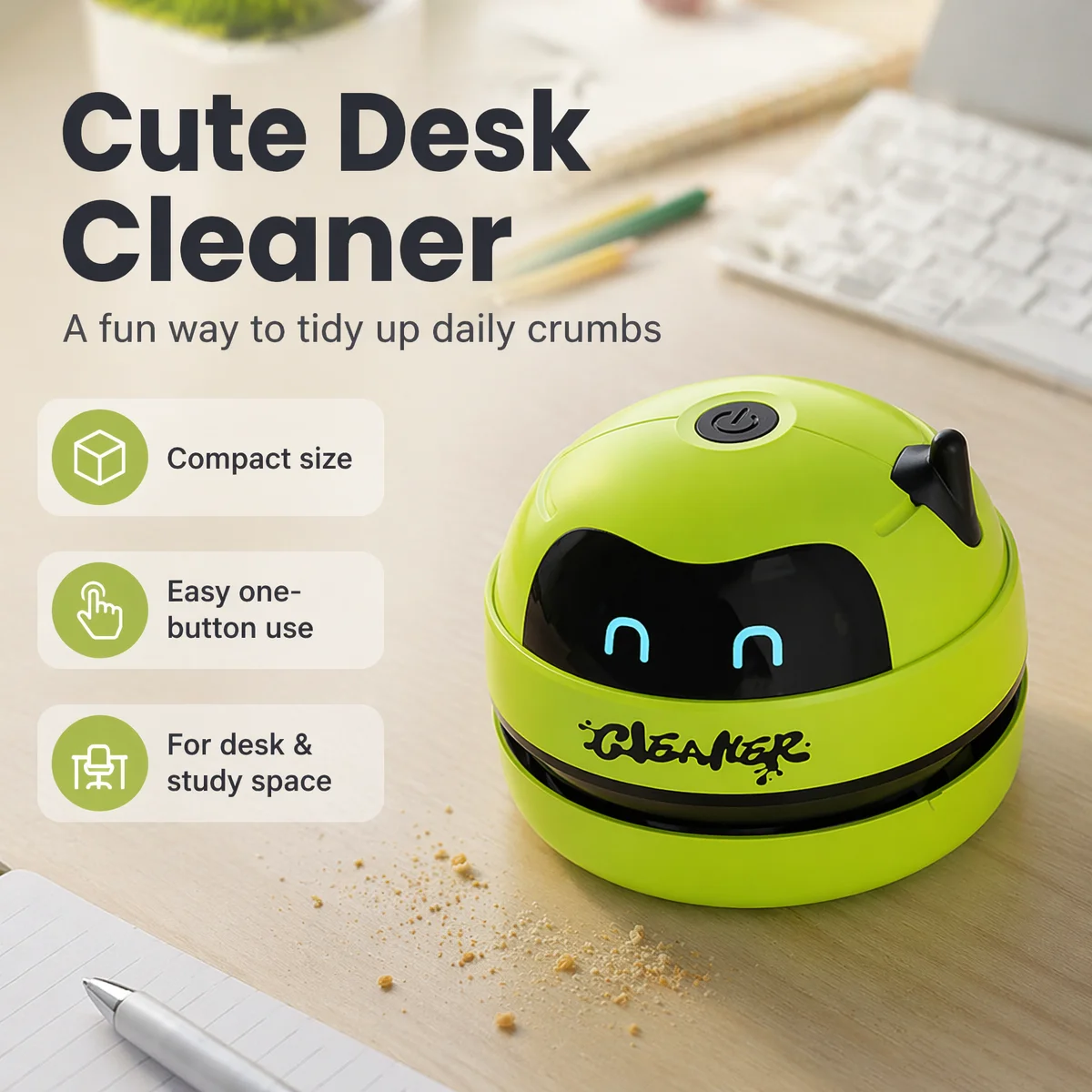 귀여운 디자인의 미니 데스크탑 진공 청소기, 휴대용 손 - Mini Desktop Vacuum Cleaner For Eraser Dust 리뷰 및 가격