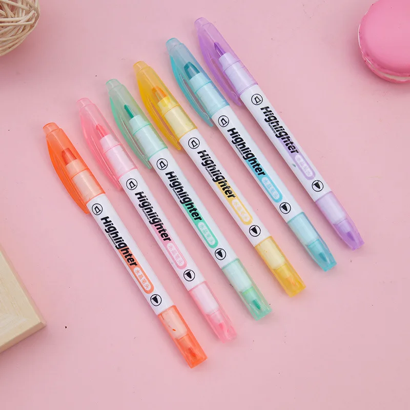 독특한 창 팁 하이라이터 펜, 더블 헤드 파스텔 컬러, - Pastel Highlighter Set Double Ended 리뷰 및 가격
