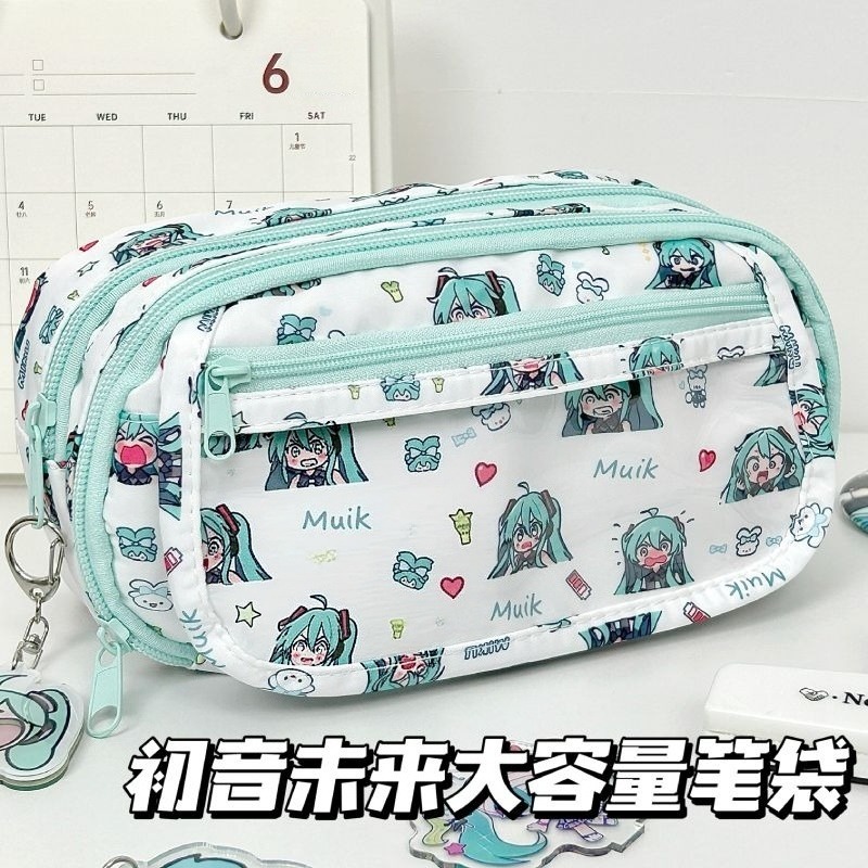 하츠네 미쿠 연필 케이스, 귀여운 만화 디자인, 뛰어난 - Aesthetic Large Pencil Case Pouch 리뷰 및 가격